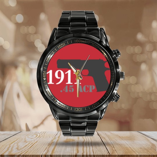 Discover Colt .45 1911 Calendar Steel Band Watch