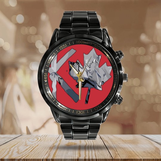 Discover Wrestling Entertainment Kevin Owens K Canada Maple Leaf Calendar Steel Band Watch
