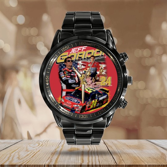 Discover Jeff Gordon Vintage 90s Calendar Steel Band Watch, Jeff Gordon Calendar Steel Band Watch