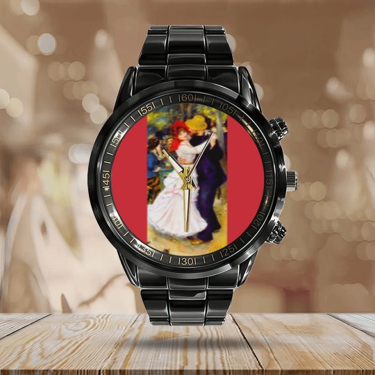Discover Auguste Renoir - Dance At Bougival Calendar Steel Band Watch