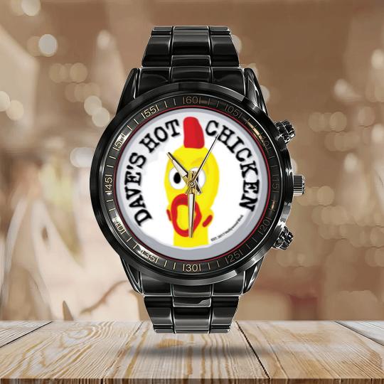 Discover Dave's Hot Chicken Restaurant Calendar Steel Band Watch