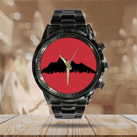 Discover Pilatus Lucerne skyline Calendar Steel Band Watch