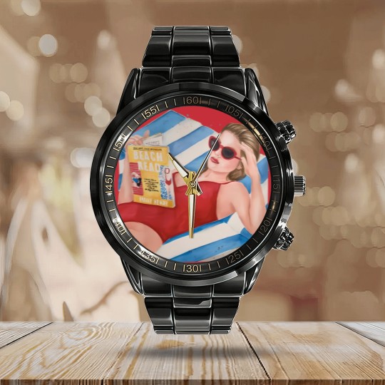 Discover Beach Read by Emily Henry book Calendar Steel Band Watch | Super soft cotton bookish Calendar Steel Band Watch