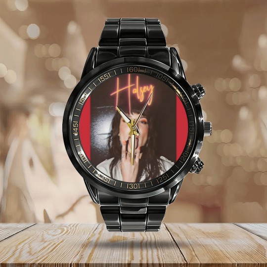 Discover Halsey Vintage Style Photoshoot Calendar Steel Band Watch, Halsey Aesthetic Calendar Steel Band Watch