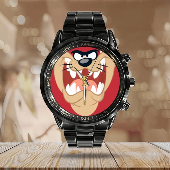 Discover Looney Tunes Taz Face Calendar Steel Band Watch, Tasmanian Devil Face Calendar Steel Band Watch