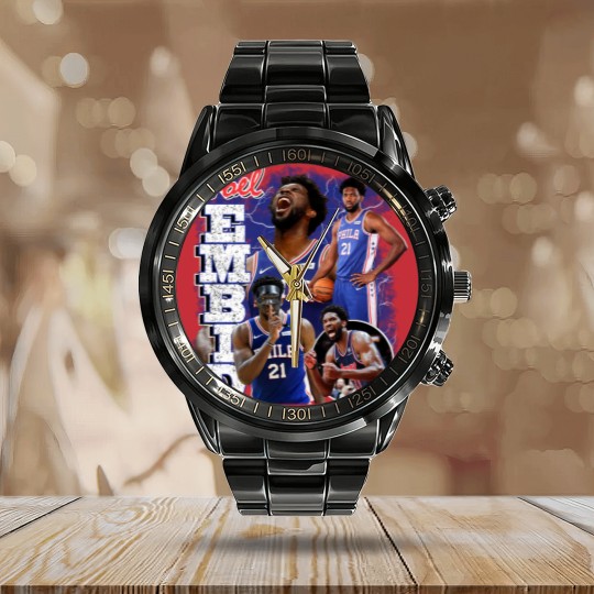 Discover Joel Embiid Vintage Calendar Steel Band Watch, Joel Embiid Calendar Steel Band Watch