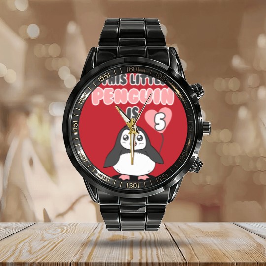 Discover this little penguin is 5 Calendar Steel Band Watch
