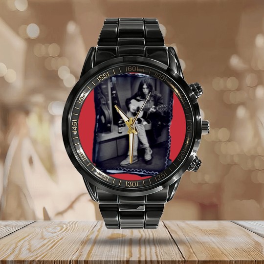 Discover Neil Young // Short Sleeve Calendar Steel Band Watch