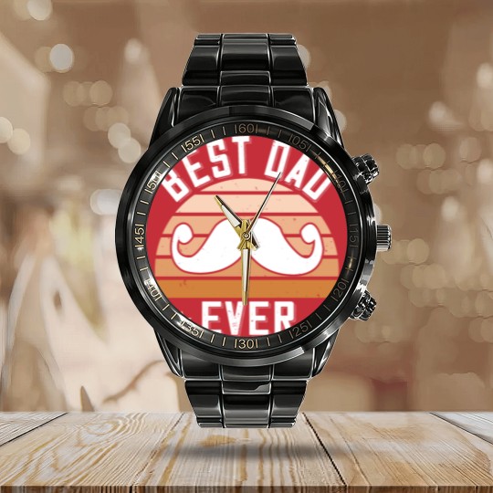 Discover best dad ever Calendar Steel Band Watch