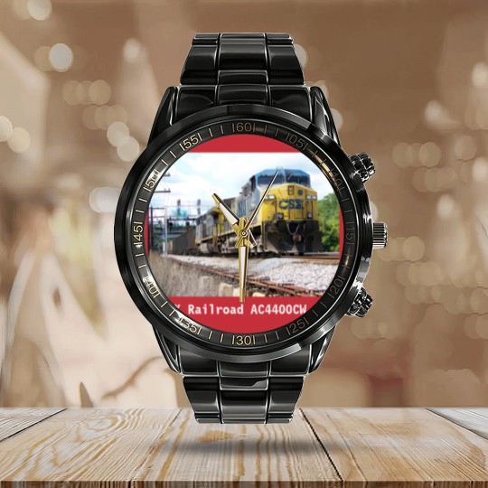 Discover CSX Railroad AC4400CW #6 With a Coal Train Black Calendar Steel Band Watch