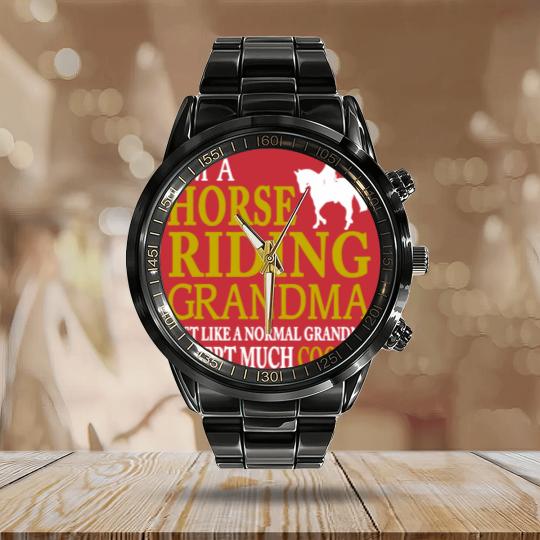 Discover I'm A Horse Riding Grandma Calendar Steel Band Watch