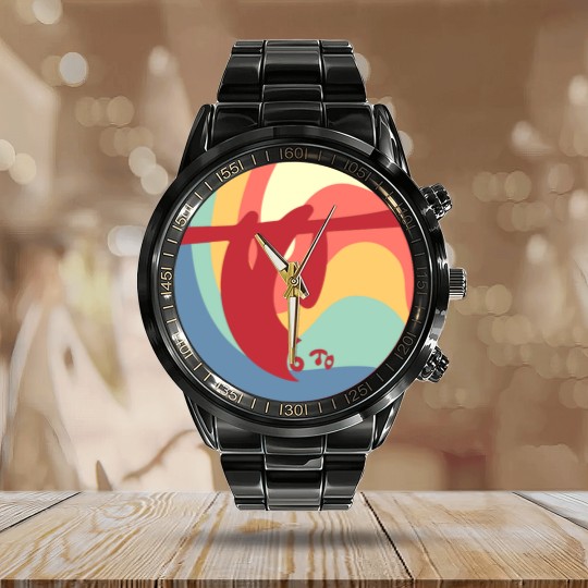 Discover Sloth Vintage Circle Calendar Steel Band Watch