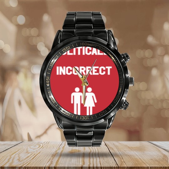Discover political incorrect hetero couple gift idea Calendar Steel Band Watch