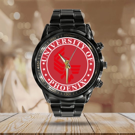 Discover University Phoenix Calendar Steel Band Watch