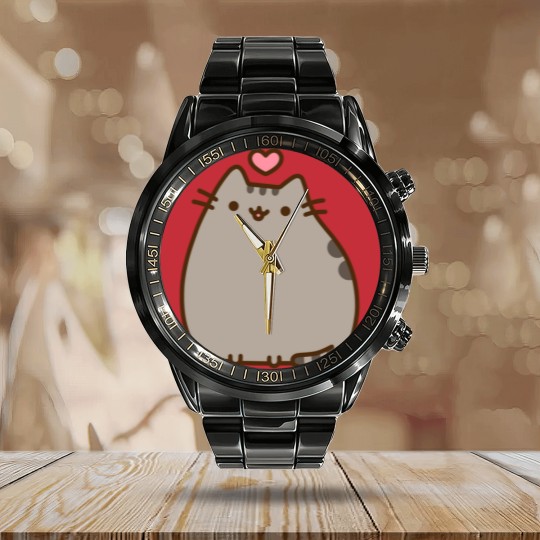 Discover Pusheen Kitten Cuteness Calendar Steel Band Watch