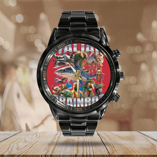 Discover Italian Brain Tralalero Tralala - Tralalero Tralala - Calendar Steel Band Watch