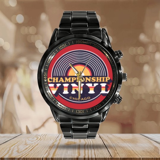 Discover Championship Vinyl Calendar Steel Band Watch
