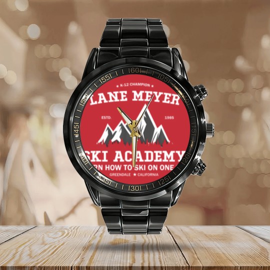 Discover Lane Meyer K-12 Vintage For Snowboarding Lover Calendar Steel Band Watch