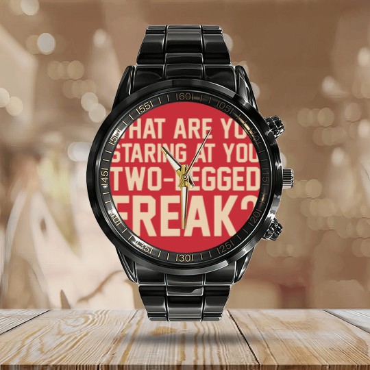 Discover Funny Leg Amputee Double Amputee(1) Calendar Steel Band Watch