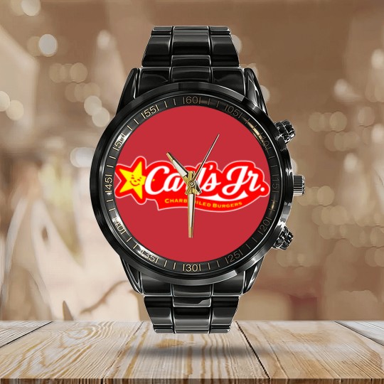 Discover carl's jr burger logo Calendar Steel Band Watch