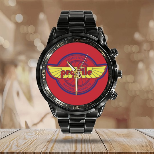 Discover Profile Competition Racing Products - Old School BMX Sticker Calendar Steel Band Watch