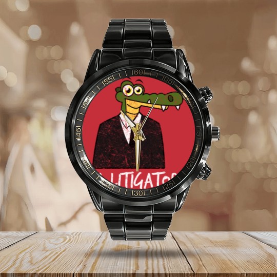 Discover A Litigator Alligator Lawyer Attorney Law Distress Calendar Steel Band Watch