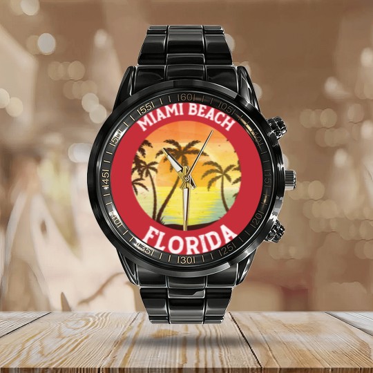 Discover Vintage Miami Beach Florida Retro 70s 80s Travel Calendar Steel Band Watch