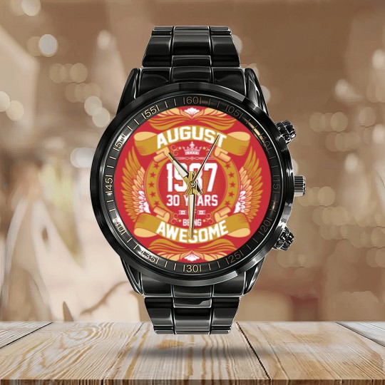 Discover August 1987 30 Years Of Being Awesome Calendar Steel Band Watch