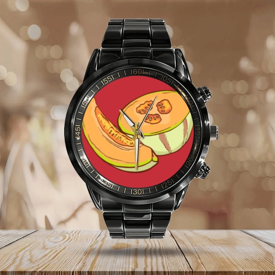 Discover Cantaloupe Melon Calendar Steel Band Watch