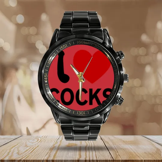 Discover I Love Cocks Calendar Steel Band Watch