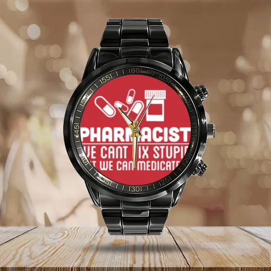 Discover Pharmacist - pharmacist - pharmacy Calendar Steel Band Watch