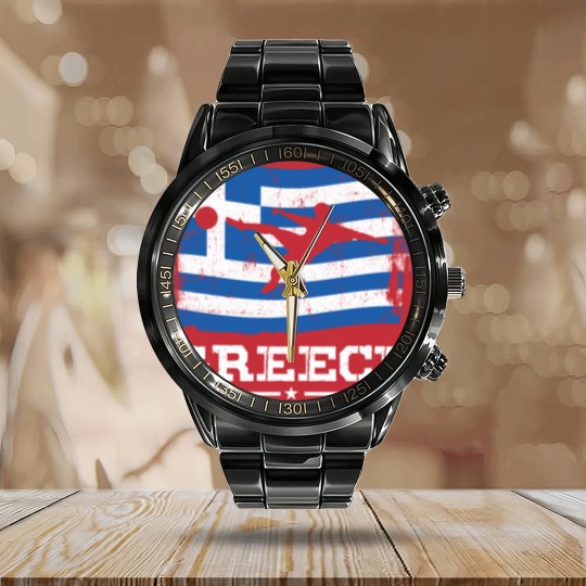 Discover Football - Greece football club Calendar Steel Band Watch
