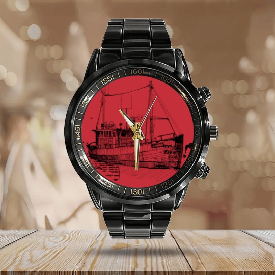Discover Lonely Trawler Calendar Steel Band Watch