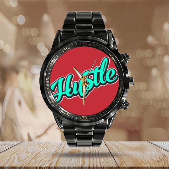Discover Hustle Earn Money Quickly Calendar Steel Band Watch