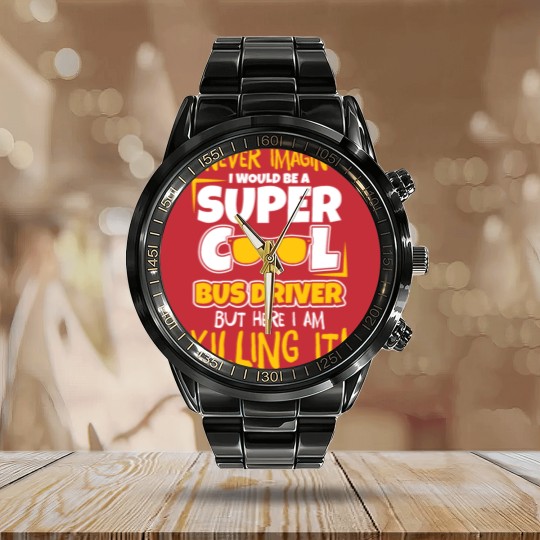 Discover Bus Driver Bus Driver Gifts Bus School Bus Calendar Steel Band Watch