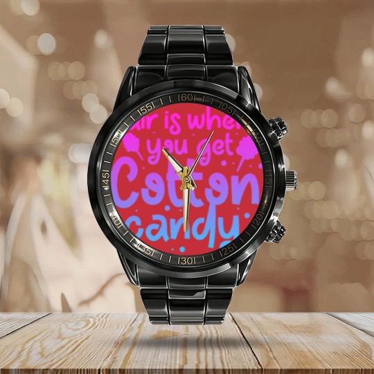 Discover Fair Is Where You Get Cotton Candy Calendar Steel Band Watch