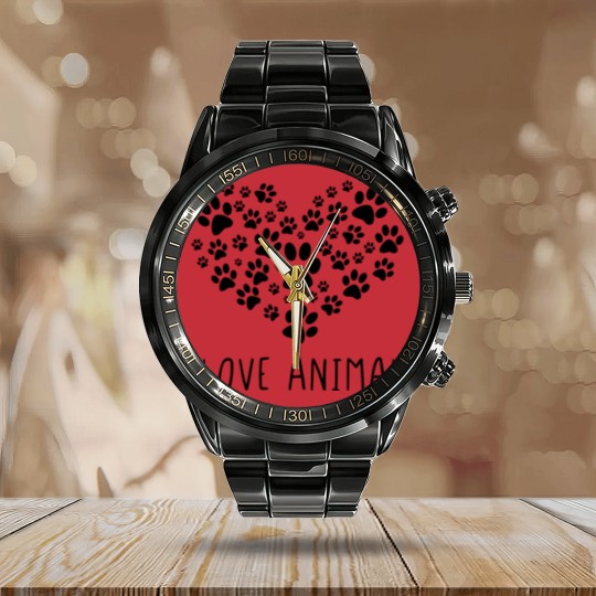 Discover I love animals Calendar Steel Band Watch