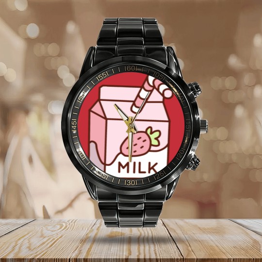 Discover YesStyle strawberry milk Calendar Steel Band Watch