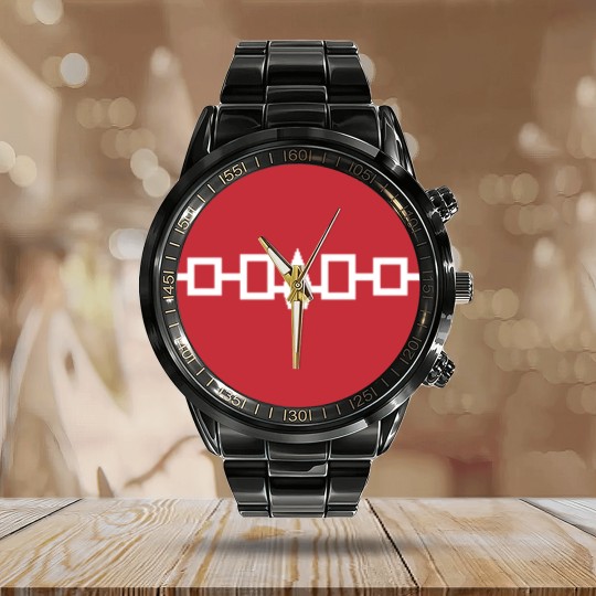 Discover Iroquois Nation Flag Calendar Steel Band Watch