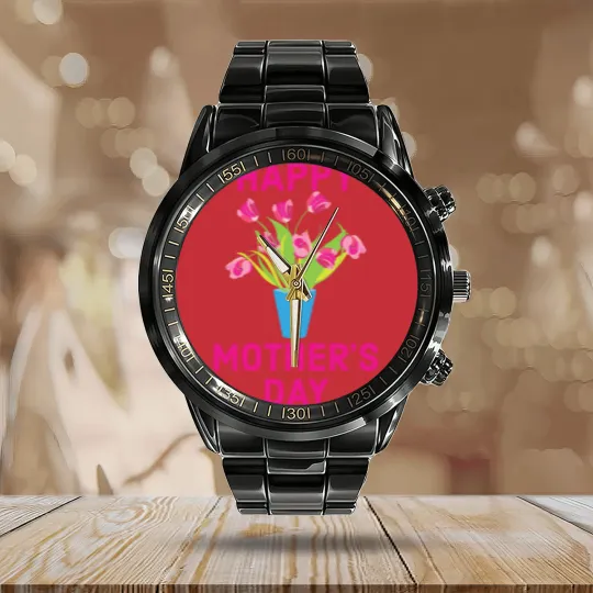 Discover Mom mom mom mom mom mom mom mom mom mom mom mom Calendar Steel Band Watch