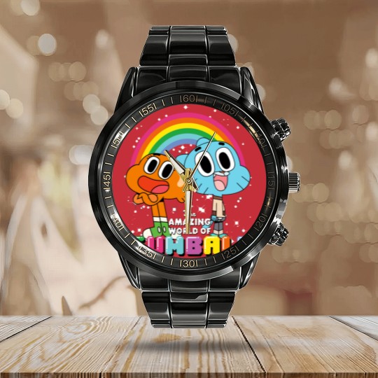 Discover CN The Amazing World Of Gumball Darwin Rainbo 0464 Calendar Steel Band Watch