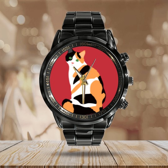 Discover Calico Cat Drawing Calico Lovers Calico Gift Calendar Steel Band Watch