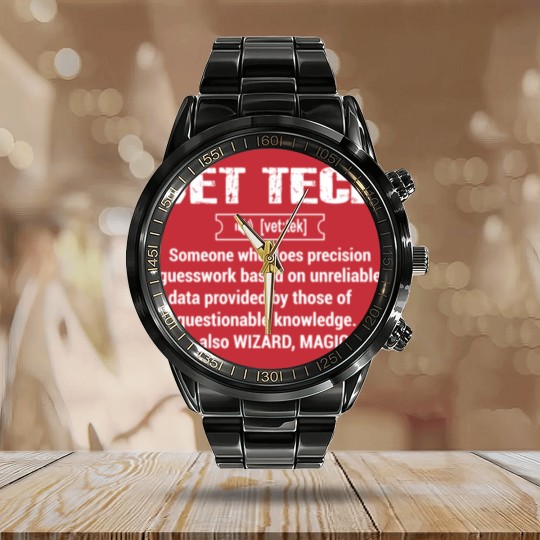 Discover vet tech, vet technician, vet techs, vet tech stud Calendar Steel Band Watch