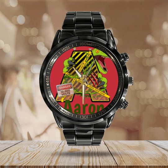 Discover Jurassic Alphabet | Initial Letter Custom Name | A Calendar Steel Band Watch