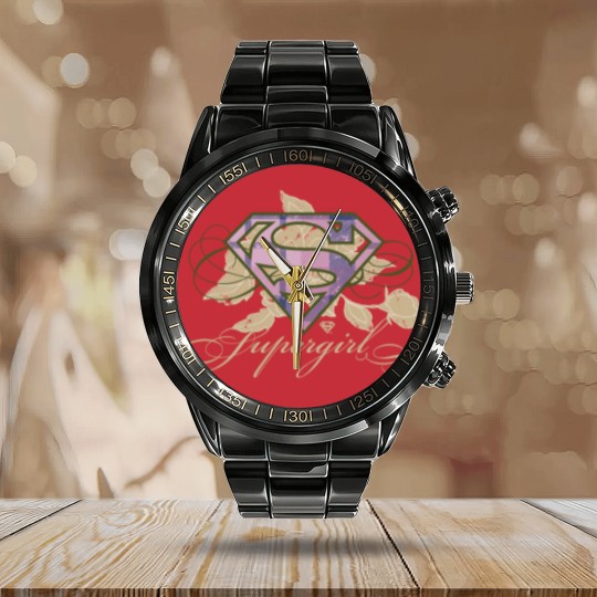 Discover Supergirl Flowers Calendar Steel Band Watch