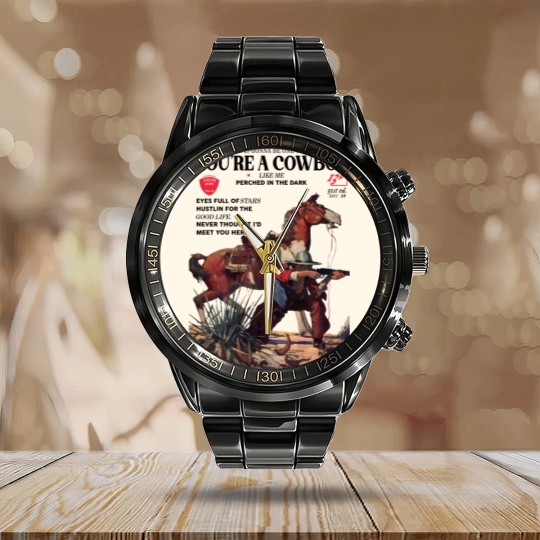 Discover You're a cowboy like me Calendar Steel Band Watch