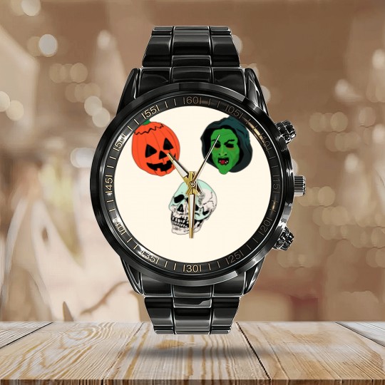 Discover Silver Shamrock Mask Set Calendar Steel Band Watch