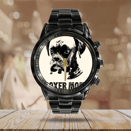 Discover Boxer Dog Mom - Boxer Mom - Boxer Dog - Calendar Steel Band Watch