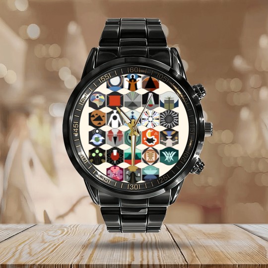 Discover Destiny 2 Vow Of Disciple Raid Symbols Short-Sleeve Calendar Steel Band Watch