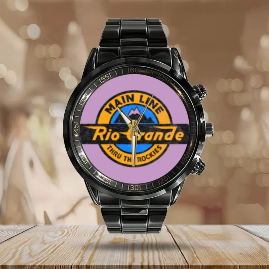 Discover D&RGW Denver and Rio Grande Western Railroad - Rio Grande - Calendar Steel Band Watch